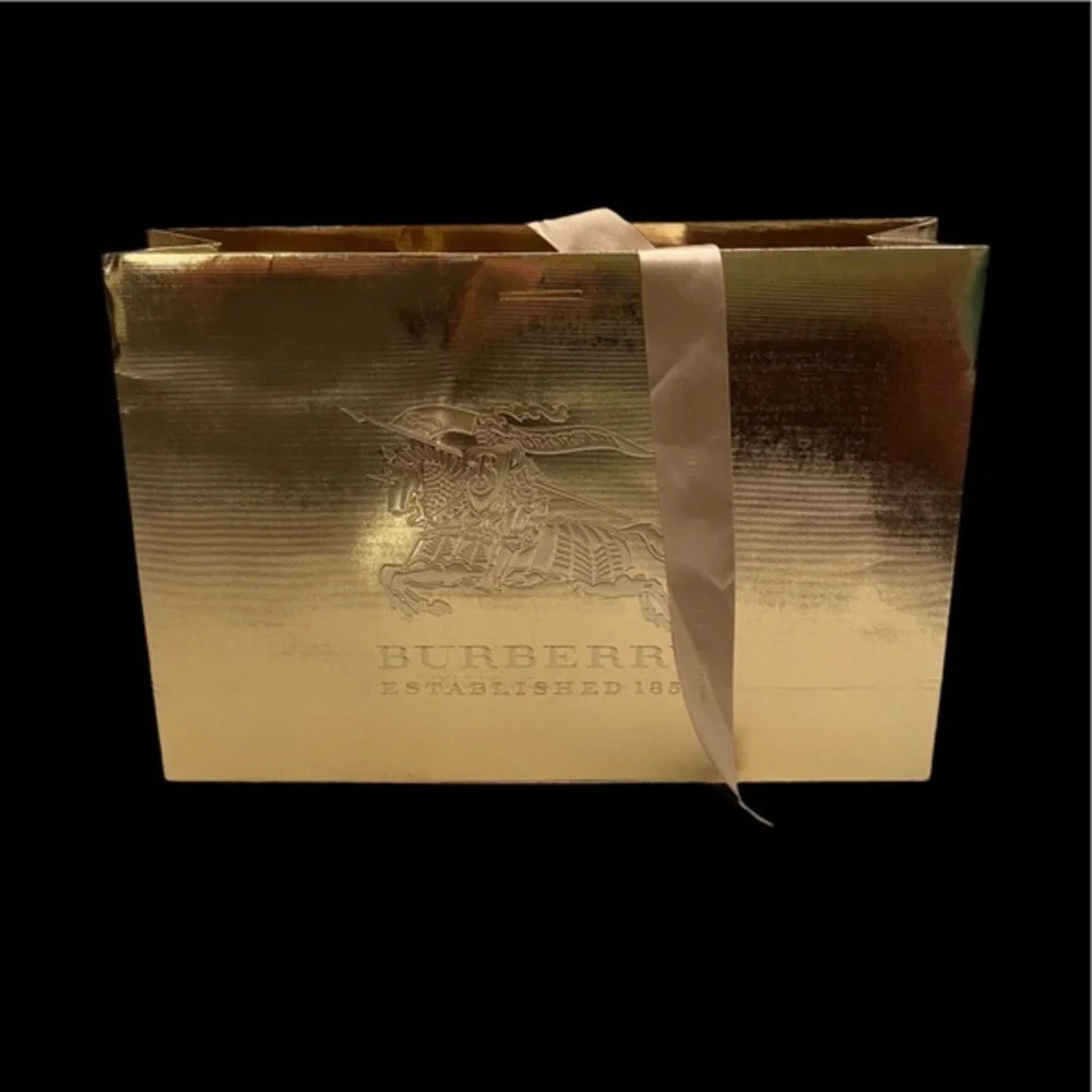 Burberry Gold Paper Shopping Gift Bag Only Empty